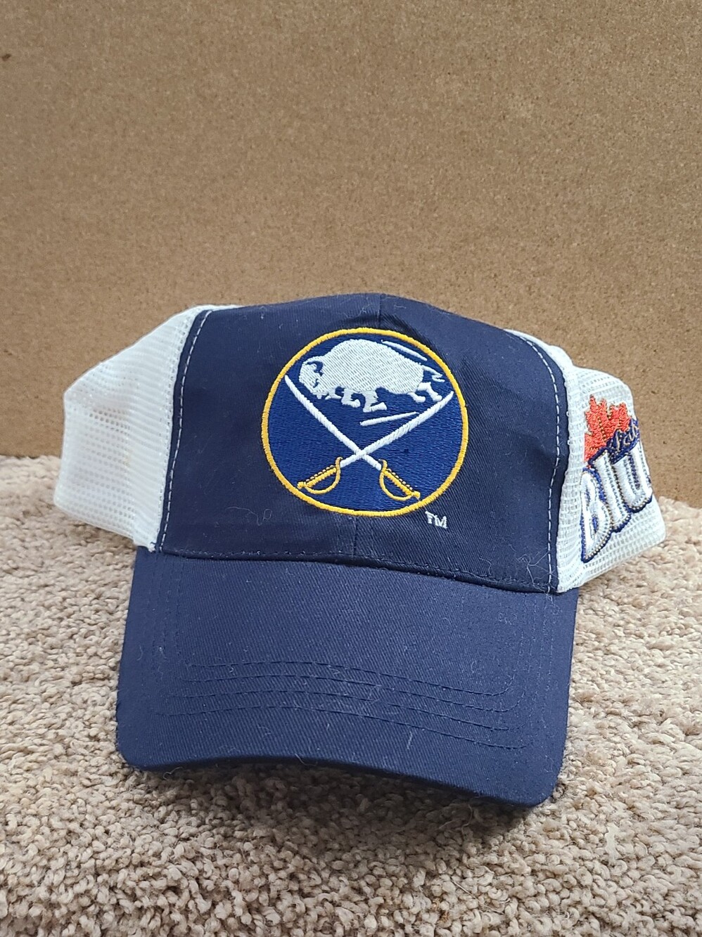 Buffalo Sabres Labatt Blue Hat Mens White Mesh Snapback Trucker Cap